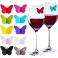 Food Grade Silicone Wine Glass Markers Wine Glass Markers Butterfly Tags with Magnetic Silicone Supplier